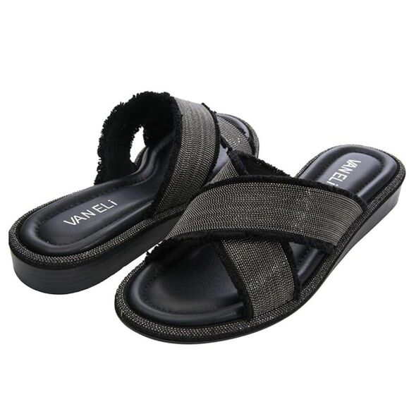 Vaneli Bogie Slides Size 10N Black Canvas NIB - Picture 1 of 14